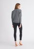 Paisie Asymmetric Button Slit Jumper in Grey Back